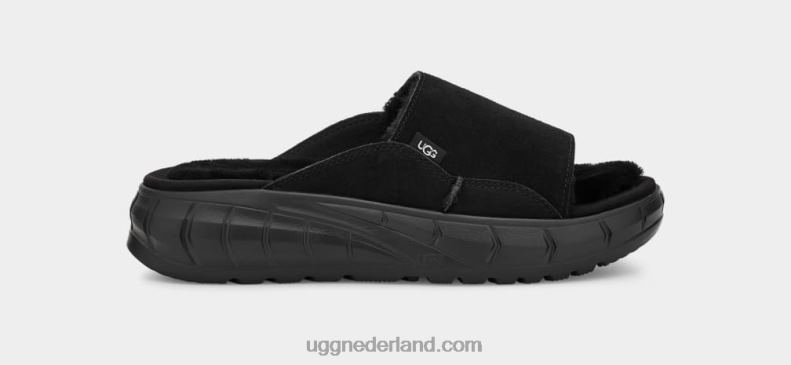 vrouwen zwart suède UGG westelijke glijbaan 686ZP863