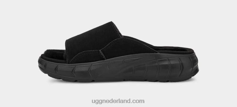 vrouwen zwart suède UGG westelijke glijbaan 686ZP863