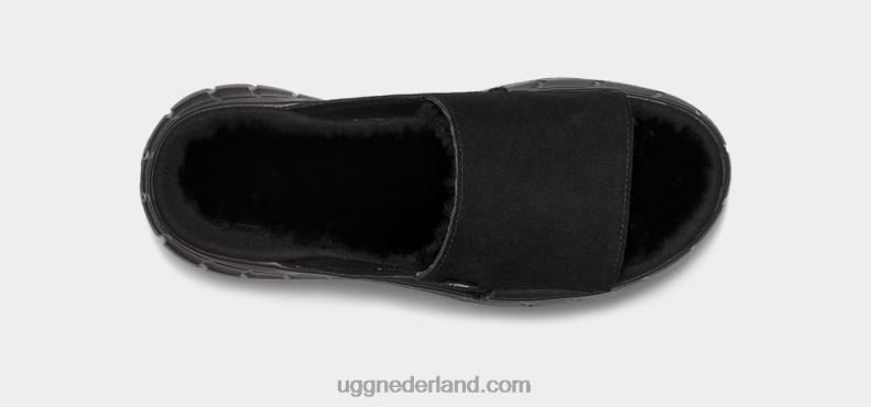 vrouwen zwart suède UGG westelijke glijbaan 686ZP863