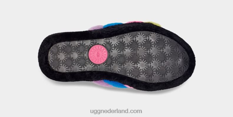vrouwen zwart/taffy roze multi UGG pluis ja dia strepen 686ZP846
