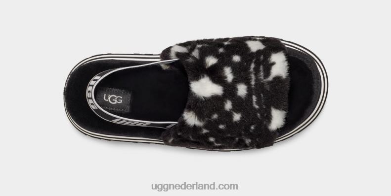 vrouwen zwart wit UGG disco checks glijbaan 686ZP51