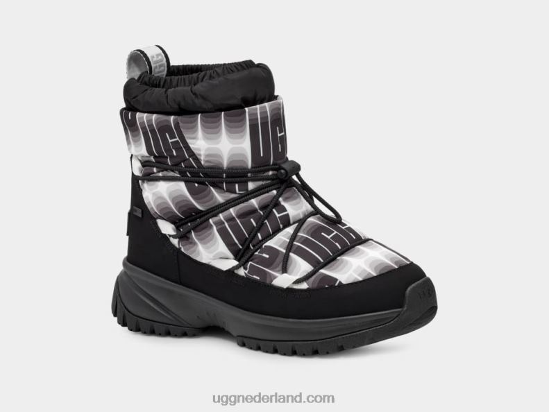 vrouwen zwart wit UGG Yose puffer golflengte midden 686ZP17