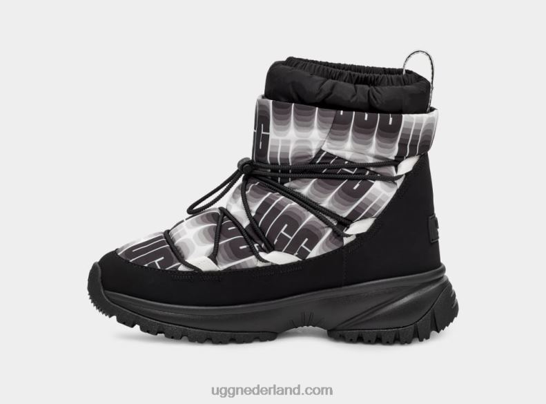 vrouwen zwart wit UGG Yose puffer golflengte midden 686ZP17